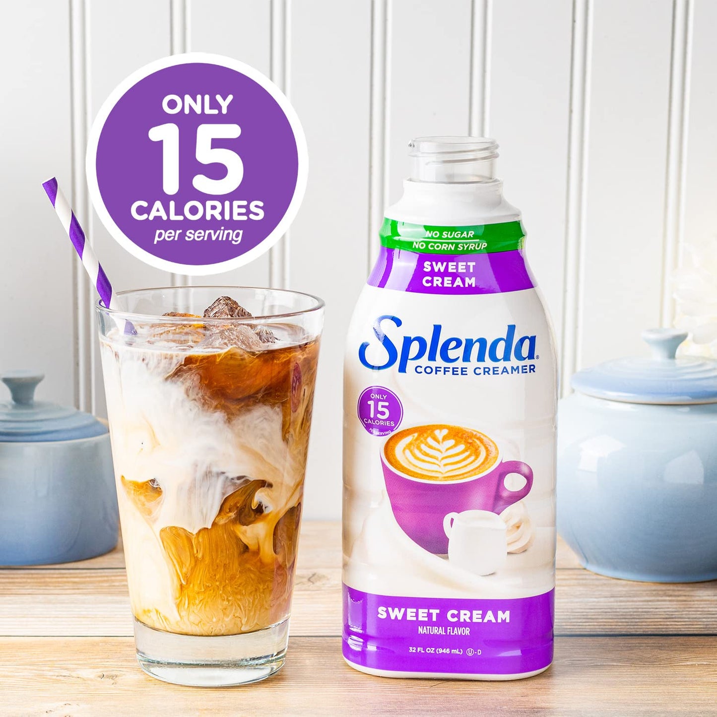 Splenda Sugar Free Sweet Cream Coffee Creamer, 32 Fl Oz (Pack Of 6)