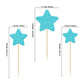 Gyufise 42Pcs Star Cupcake Toppers Blue Glitter Mixed Size Twinkle Little Star Cupcake Picks Decorations For Wedding Engagement