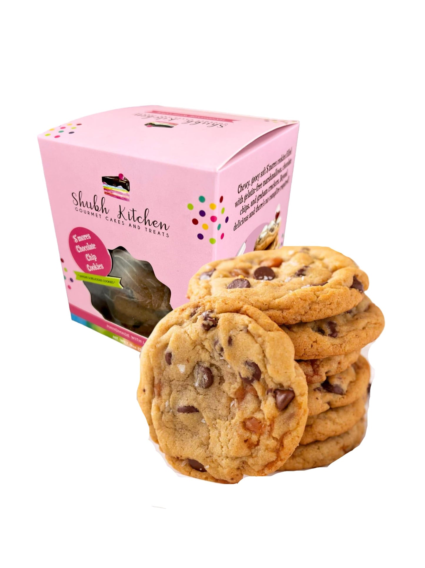 S’Mores Chocolate Chip Cookies- Chunky Soft-Baked Gourmet Cookies With Marshmallow & Chocolate, Egg-Free & Vegetarian, Holiday Dessert & Gift  , 9 Oz