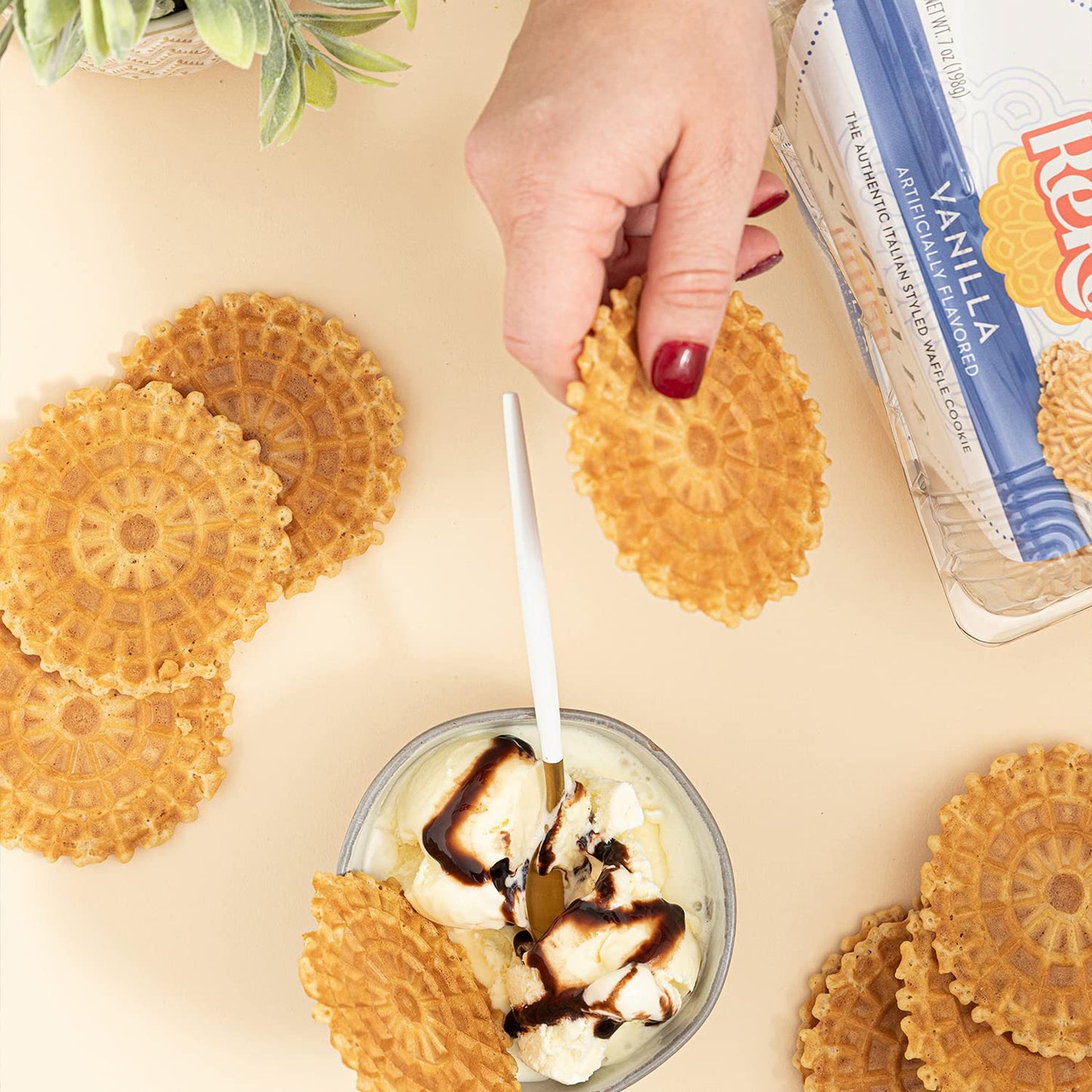 Reko Pizzelle Authentic Italian Style Waffle Cookie, Vanilla, 7 Ounce (Pack Of 1)