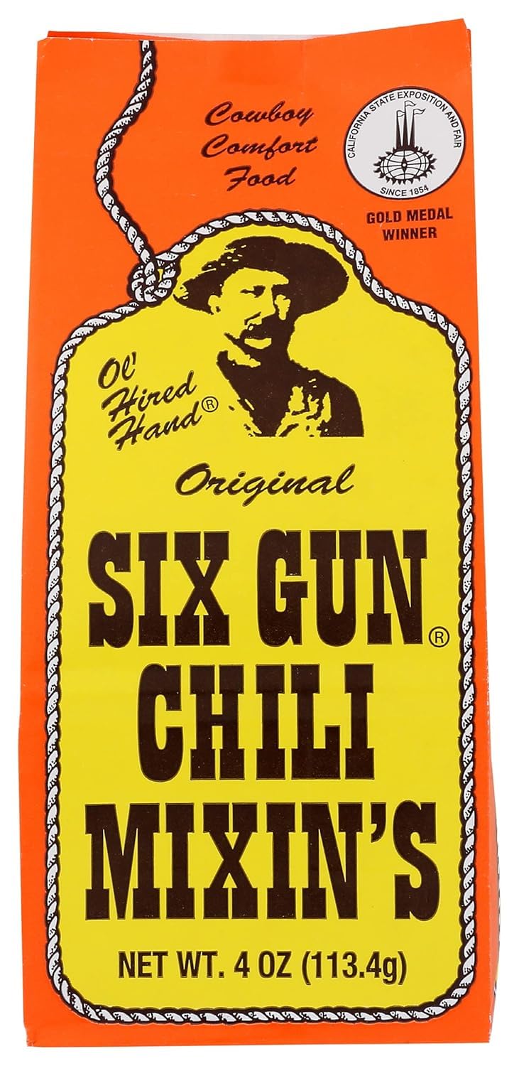 Six Gun Chili Mixins Original Chili Seasoning Mix 6 Pack - Authentic Texas Chili Kit with Spices and Seasonings for Homemade Chili  Easy Dinner  No MSG  Bold Flavor  Gluten Free