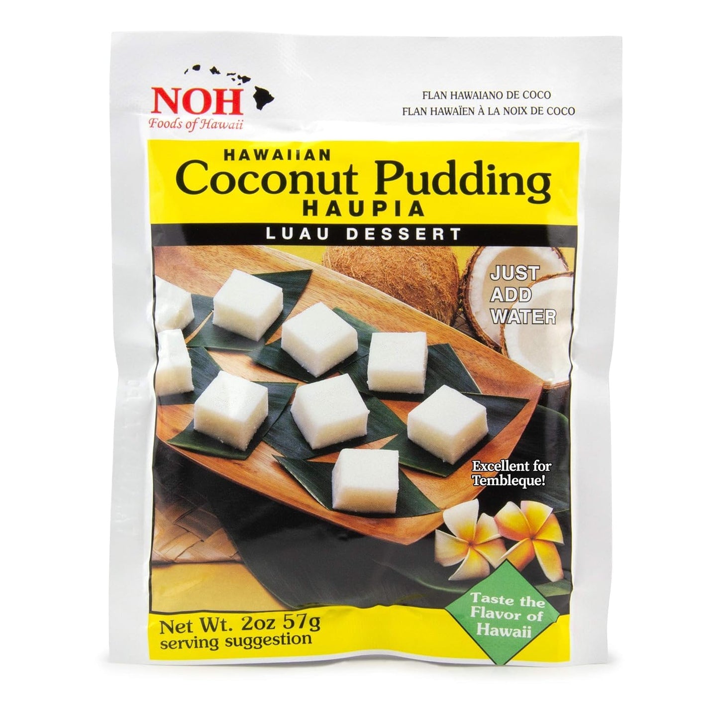 NOH Foods Coconut Pudding Seasoning Packets, 1.5 oz, Pack of 3, Flavor of Hawaii