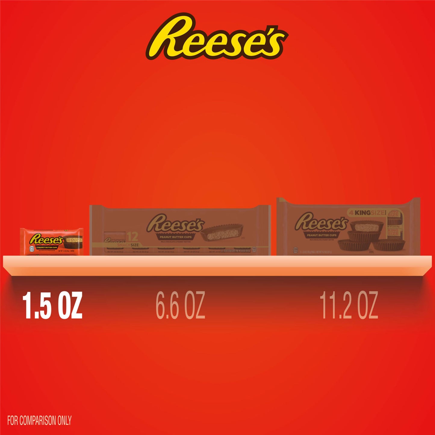 REESES Milk Chocolate Peanut Butter Cups, Candy Pack, 1.5 oz