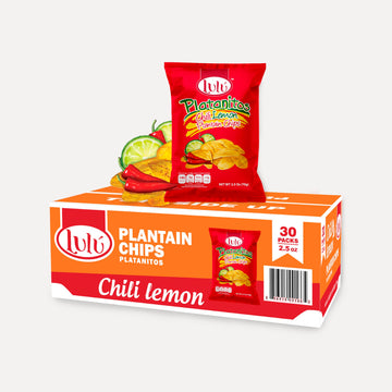 Lulu Plantain Chip | Chili Lemon | Healthy Snack | Plantains Chips | Whole 30 Snacks | 2.5 Oz | Gluten Free Chips | All Natural | Non-Gmo | Kosher