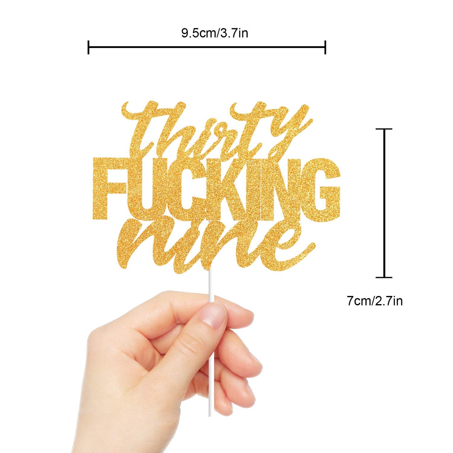 Thirty Nine Gold Glitter Cake Toppers 39 Years Old 39Th Birthday Anniversary Party Decorations Supplies