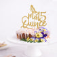 Mis Quince Gold Glitter Cake Topper, 15Th Birthday Decorations, Feliz 15 Aos, Cheers To 15 Years, 1 Pc, Yellow