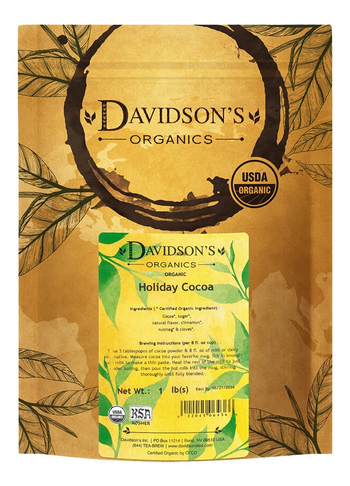 Davidsons Organic Holiday Cocoa Loose Leaf Cacao 16-Ounce Bag Model 6436