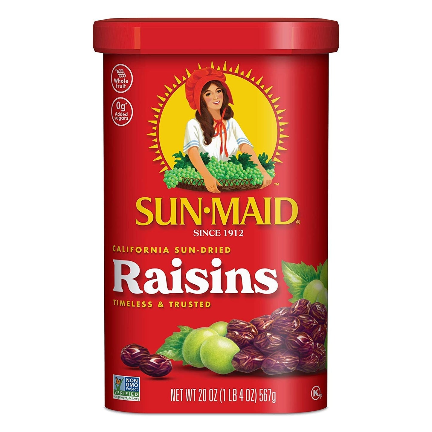 Sun-Maid Raisins Canister 20 Oz (Pack Of 4)