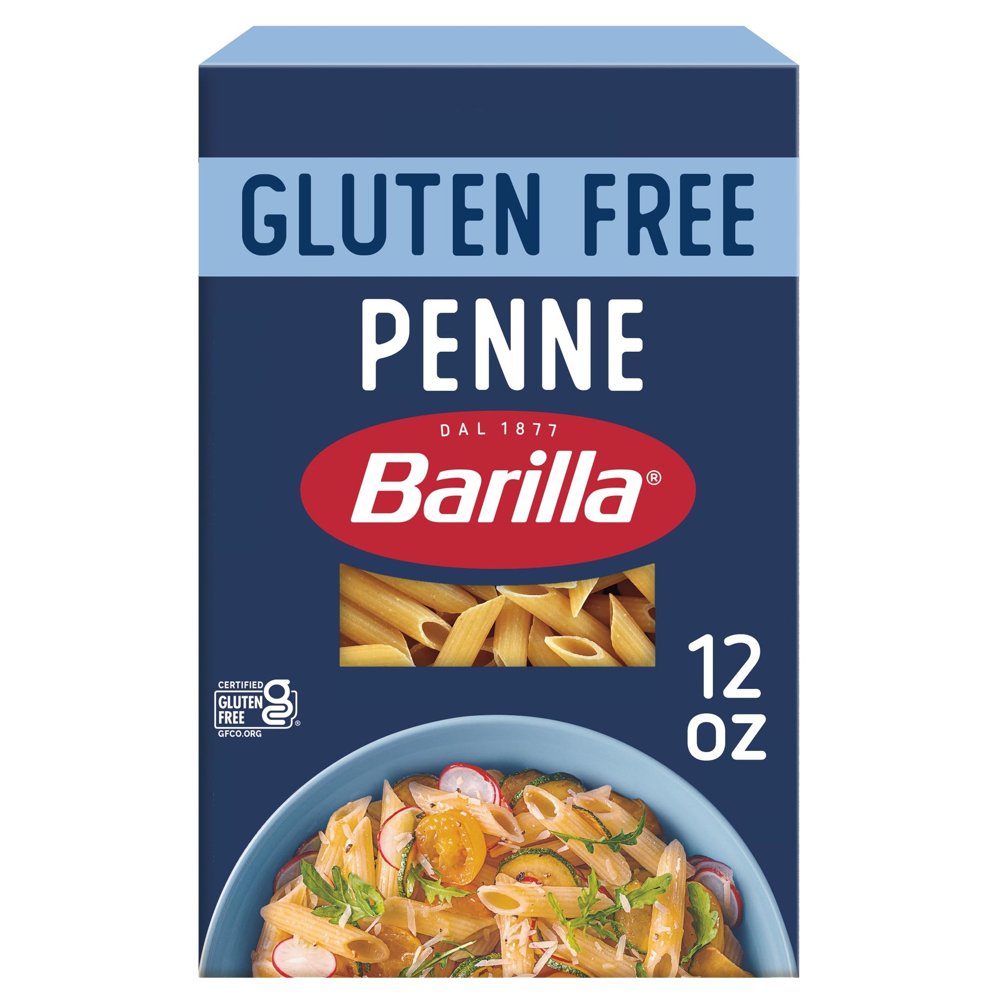 Barilla Gluten Free Penne Pasta  12 Ounce - Non-GMO Gluten Free Pasta Made with Blend of Corn & Rice - Vegan