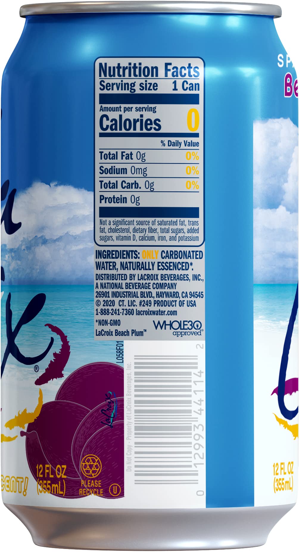 LaCroix Sparkling Water, Beach Plum, 12 Fl Oz (pack of 12)