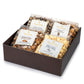 Popinsanity Gourmet Popcorn Gift Set In A Deep Chocolate Brown Deluxe Box. Overflowing With 4 Bags X 6 Oz Most Popular Popped Popcorn Flavors. Kosher, Non-Gmo, Dairy-Free. Variety Prime Gift Basket.