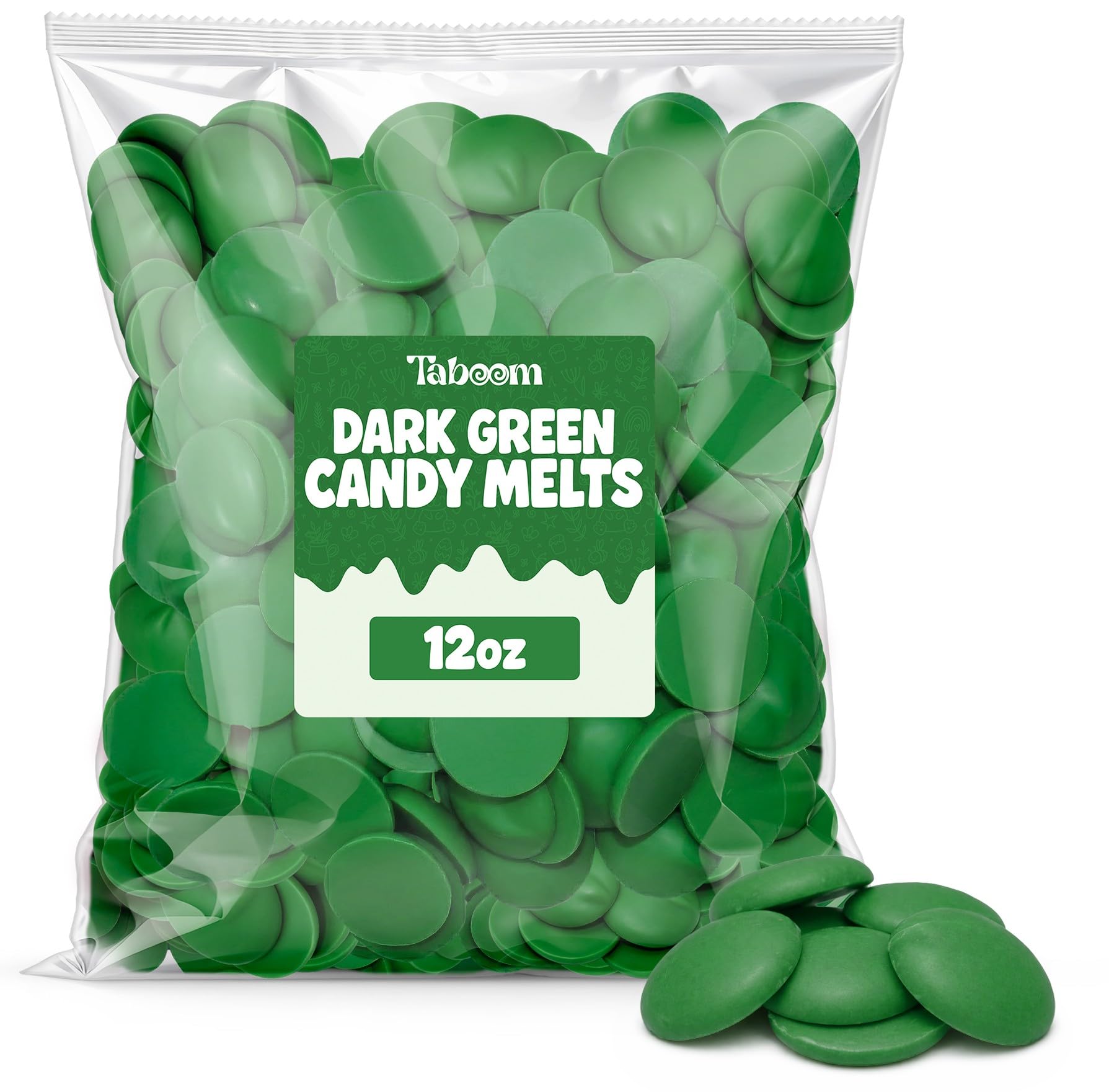 Dark Green Candy Wafer Chocolate Melts - 12 oz Vanilla Flavored Smooth Melting Candy Coating for Dipping, Drizzling, Molding & D