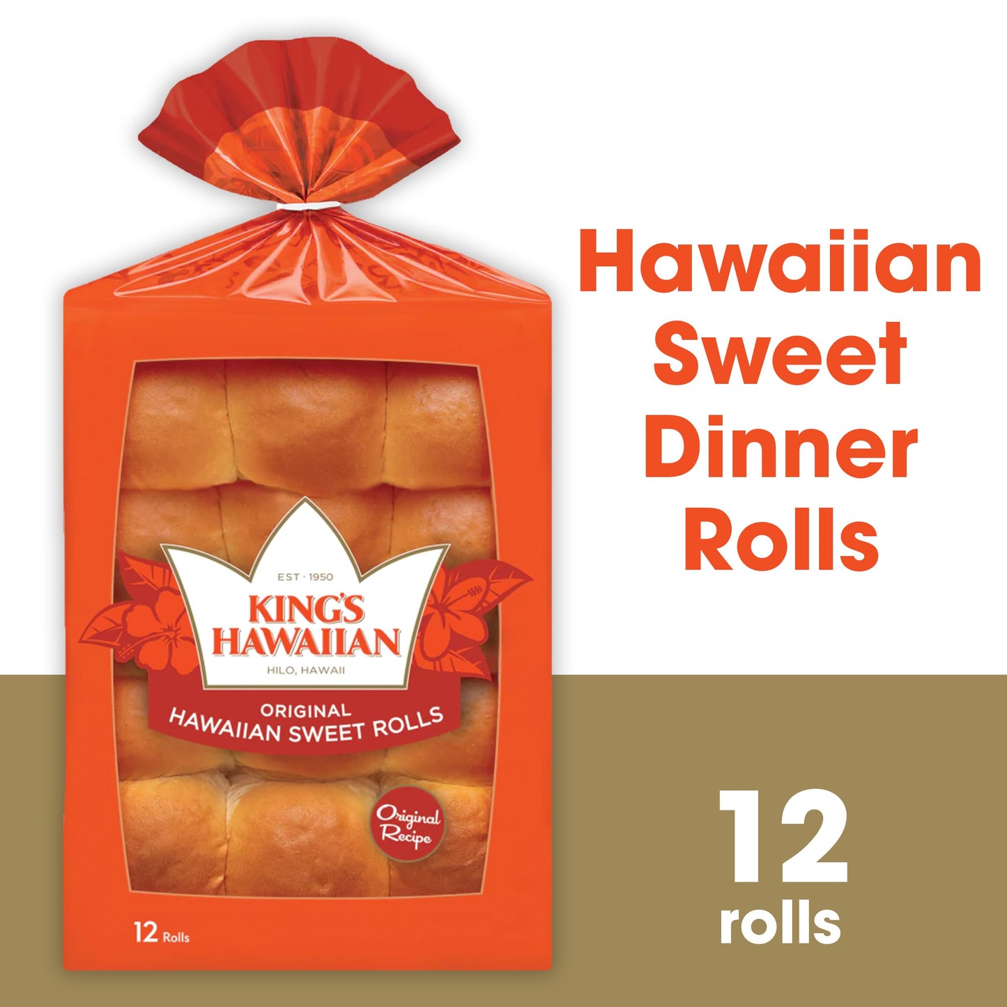 King'S Hawaiian Original Hawaiian Sweet Hamburger Buns, (8Ct) & Original Hawaiian Sweet Rolls, (12Ct)(1Ea) Variety Pack