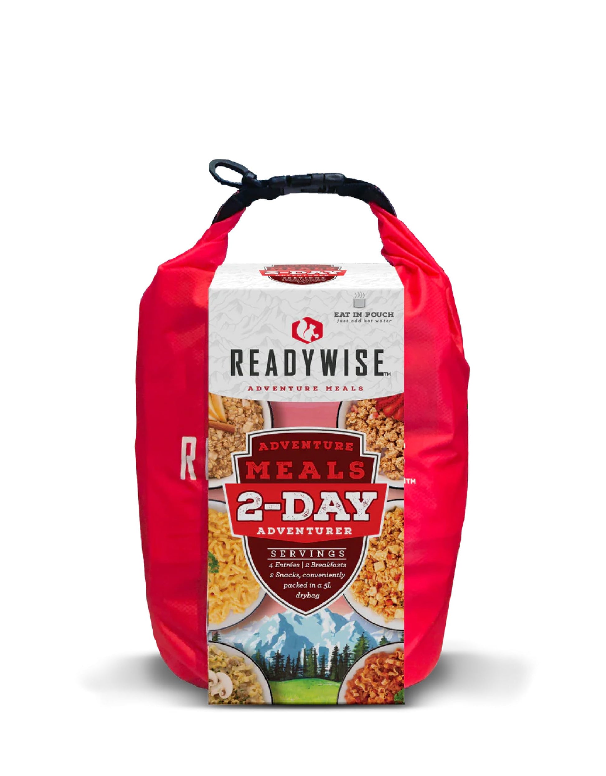 Readywise 2-Day Adventure Bag | Freeze-Dried Backpacking & Camping Food | Waterproof Dry Bag | 23 Servings