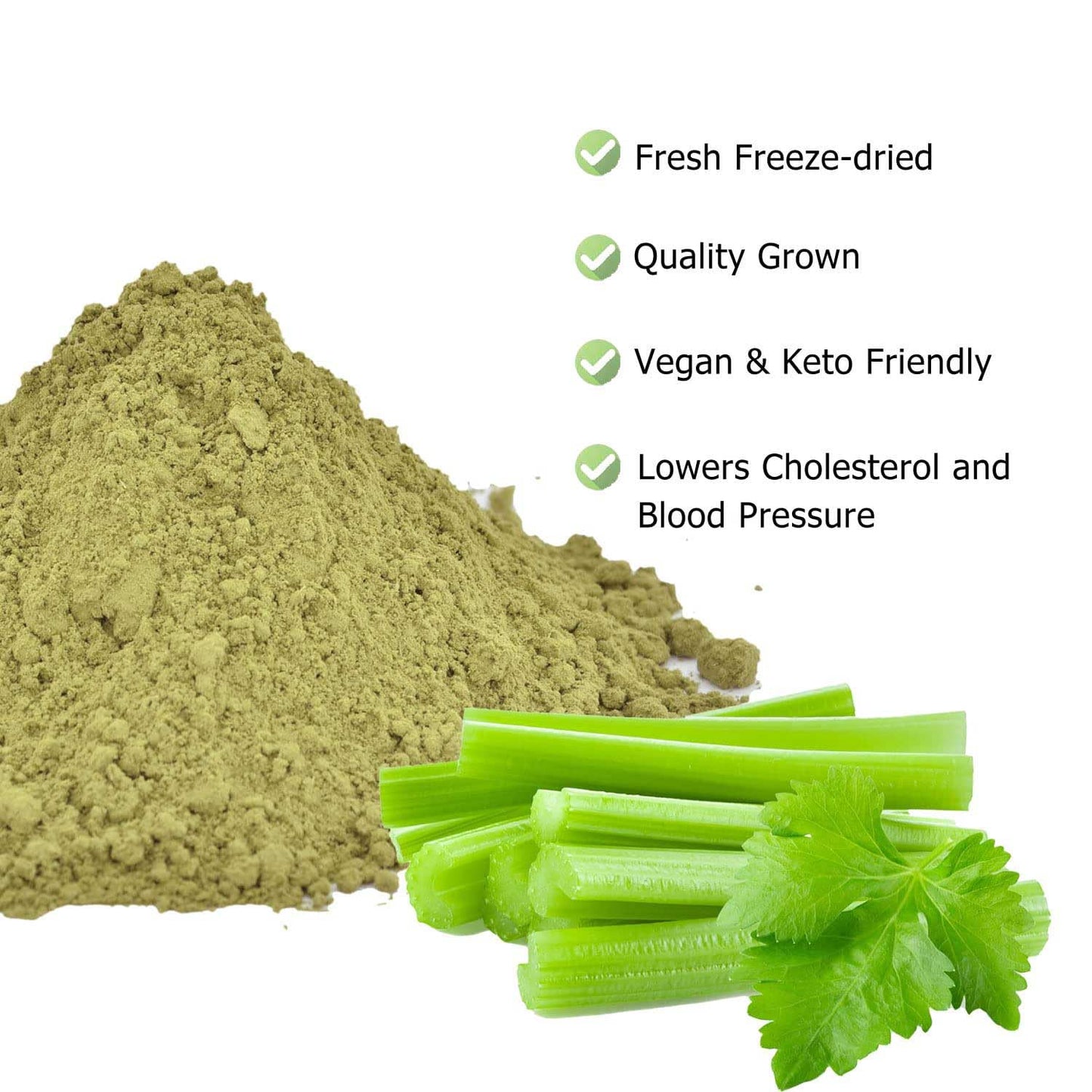 Orgnisulmte Celery Powder,100% Natural Freeze-Dried Celery Juice Powder For Curing 4.23 Ounce
