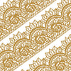 Large Pre-Made Ready To Use Edible Cake Lace Rose Scallop Golden 14-Inch 10-Piece Set
