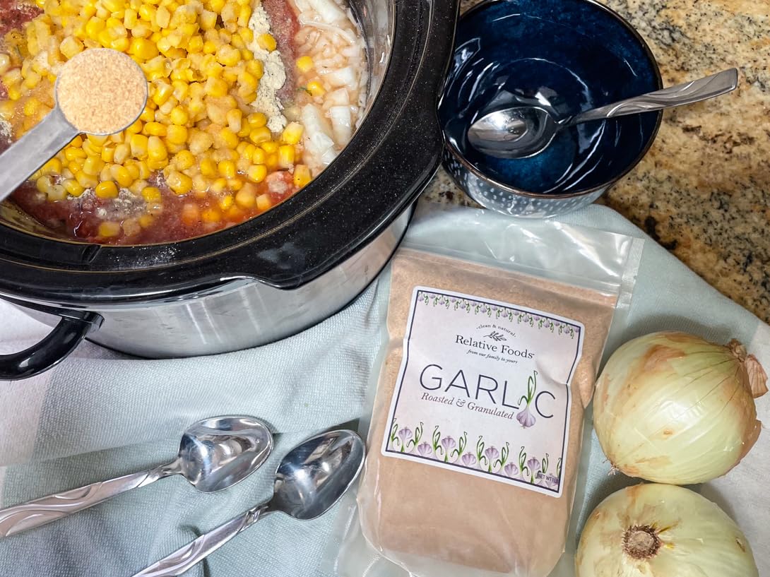 Relative Foods Roasted Garlic, 1 Pound Resealable Bag - Rich & Aromatic Granulated Garlic Bulk Powder For Gravy, Soup, Sauce & M
