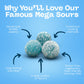 Barnetts Mega Sour Raspberry Candy - Handmade British Hard Sweets - 104g - Extreme Sour Challenge