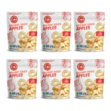 Made In Nature Organic Dried Apple Rings, 3 Ounce (Pack of 6) - Vegan Snack, Non-GMO, Unsulfured, Gluten Free, Kosher