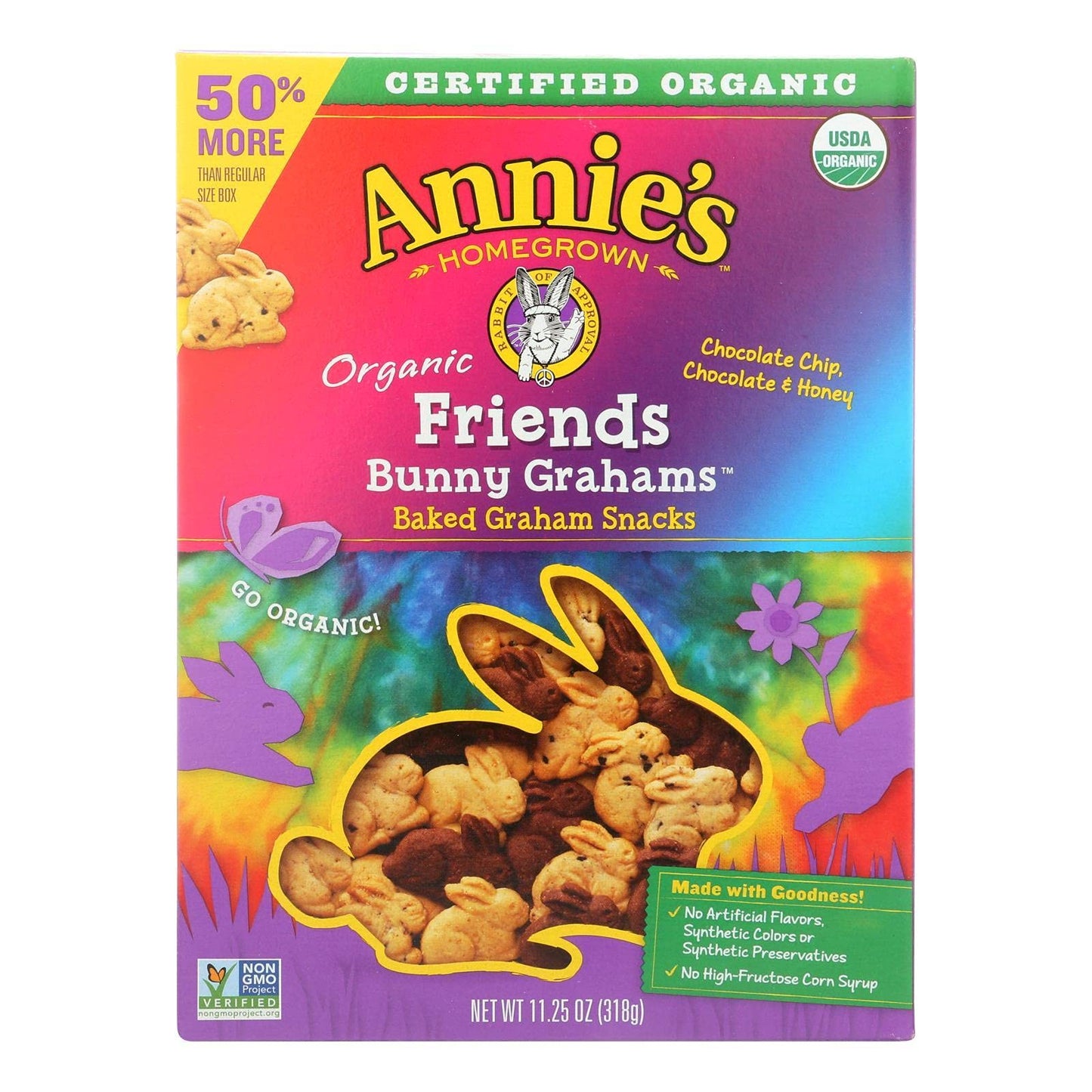 Annie'S Homegrown, Bunny Grahams, Og2, Friends, Pack Of 6, Size 11.25 Oz - No Artificial Ingredients 95%+ Organic6