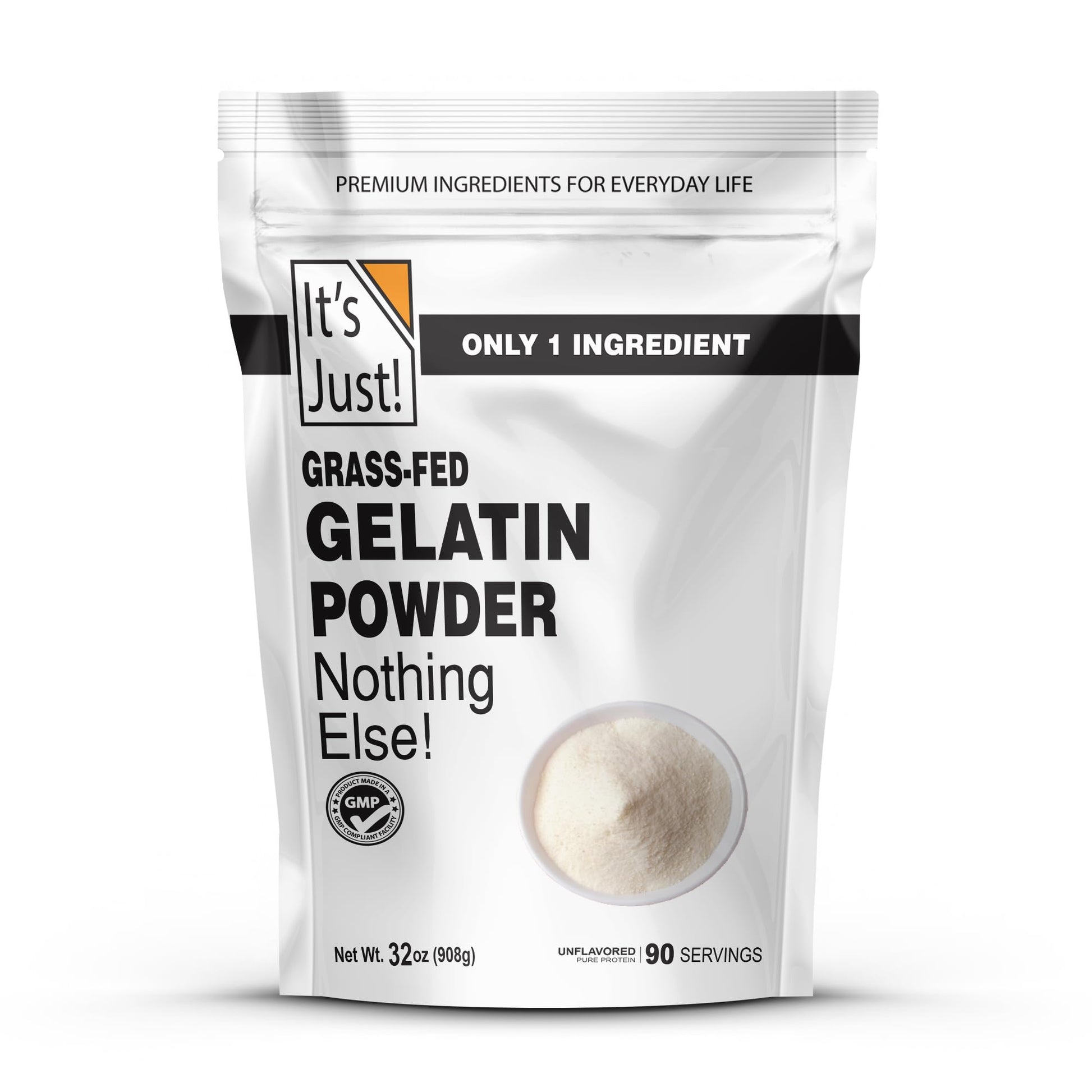 Its Just! Beef Gelatin Powder Unflavored, Grass-Fed, Non-GMO, 32oz