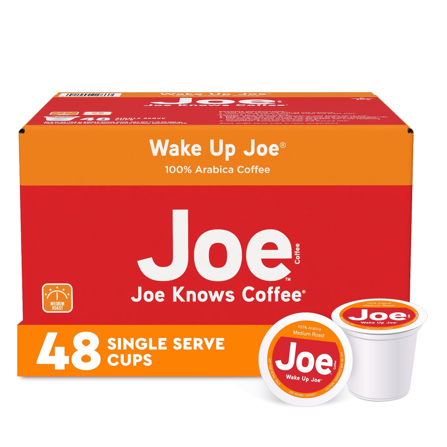 Joe Knows Coffee Single Serve Pods, Wake Up Joe, 48 Count, Compatible with Most Machines