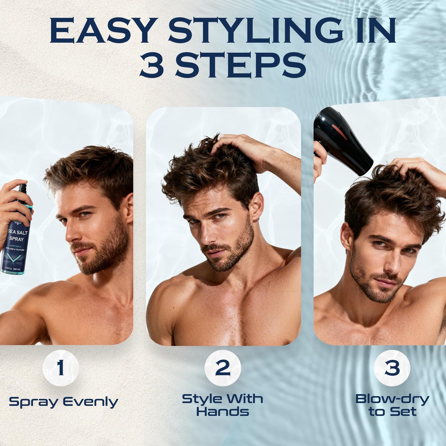 Themancode Sea Salt Spray For Men, Light Hold Thickness, Texturizing Hairspray, Stocking Stuffers For Man, Surf Spray Adds Instant Volume, Travel Essentials, Christmas Gift For Men, 8.8 Oz