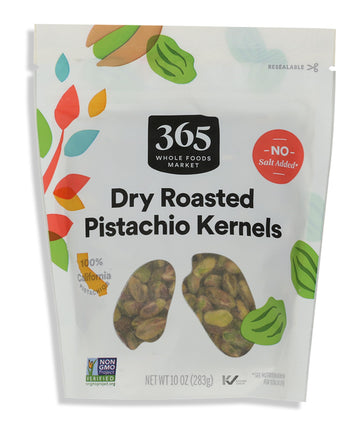 365 by Whole Foods Market, Pistachio Kernels, Dry Roasted Unsalted, 10 Ounce