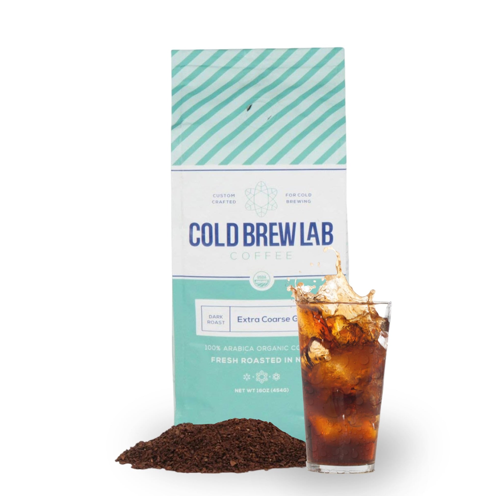 COLD BREW LAB Cold Brew Organic Coarse Ground Coffee, Colombian Supremo, Dark Roast, 16 oz