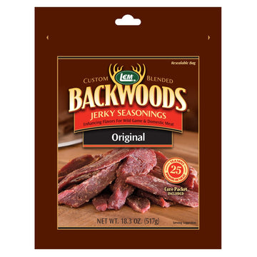 Lem Products Backwoods Original Jerky Seasoning, Ideal For Wild Game And Domestic Meat, Seasons Up To 25 Pounds Of Meat, 18.3 Ou