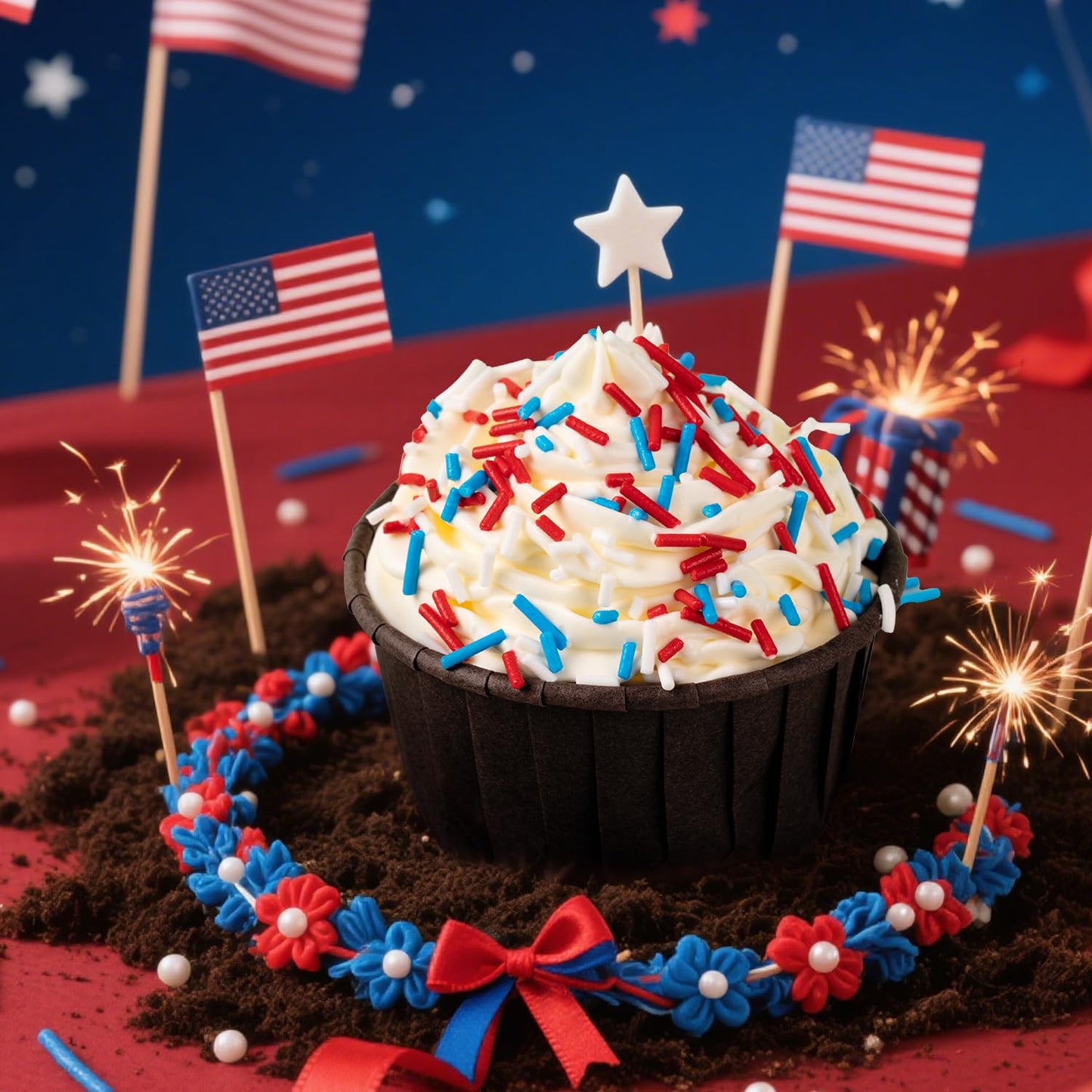 Patriotic Sprinkles For Cake Decorating Edible Red White And Blue Jimmies Sprinkles Mix 7 Ounce For Cookies Ice Cream Chocolate