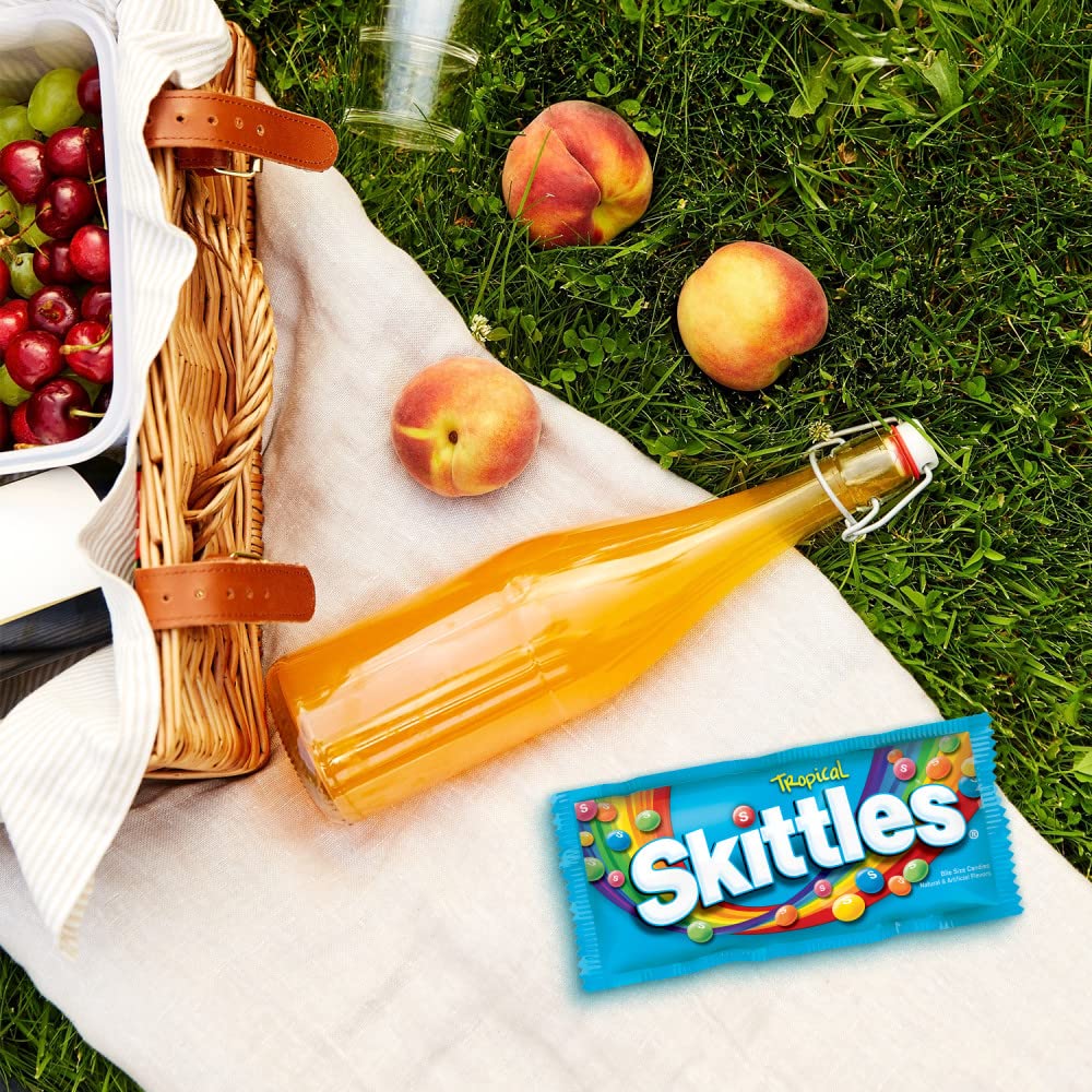 Skittles Tropical Summer Chewy Candy Assortment, 36 Ct Bulk Candy Box