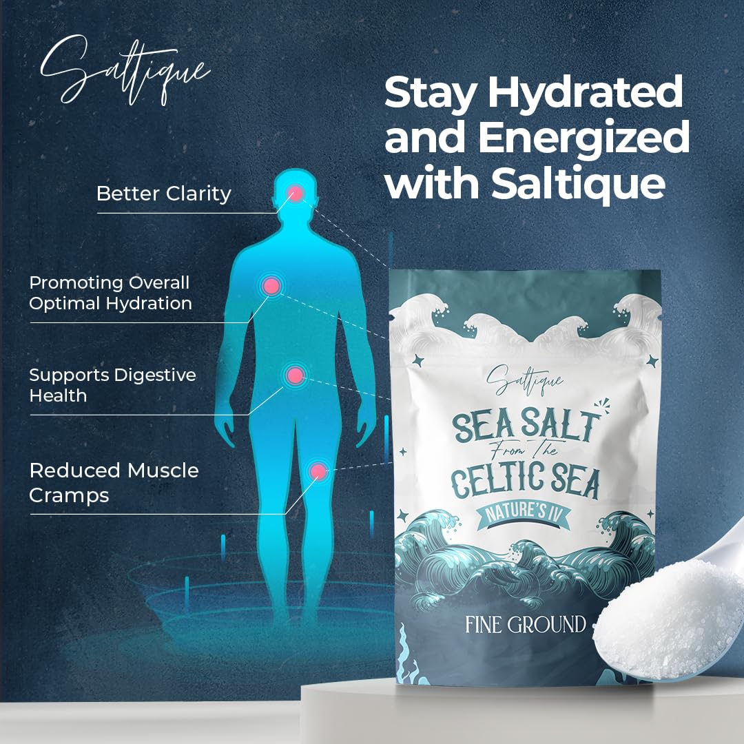 Saltique French Sea Salt Fine - 100% Natural, Unrefined Mineral Salt, 8 Ounce (Pack of 1)