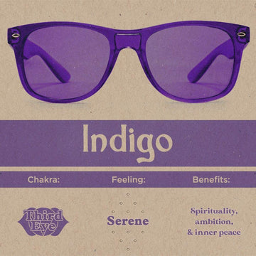 Purple Canyon Indigo Color Therapy Mood Glasses Light Therapy Chakra Healing Glasses Chromotherapy Glasses Indigo Colored Lenses