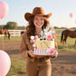 JeVenis Boho Horse Cake Decoration, Plastic Cowgirl Cake Topper, Small, White