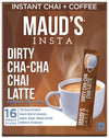 Maud's Espresso Chai Tea Latte Instant Packets, 16 ct, 100% Gourmet Blended Tea Leaves, Instant Hot or Iced Latte - Just add wat