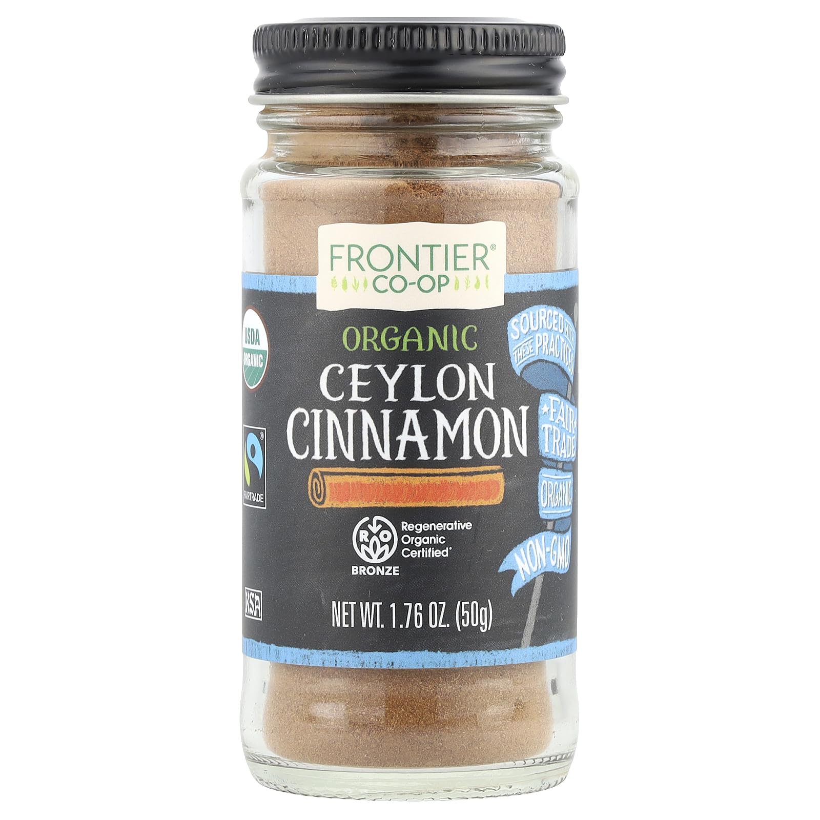 Frontier Co-op Organic Ceylon Cinnamon, 1.76 oz (50 g)
