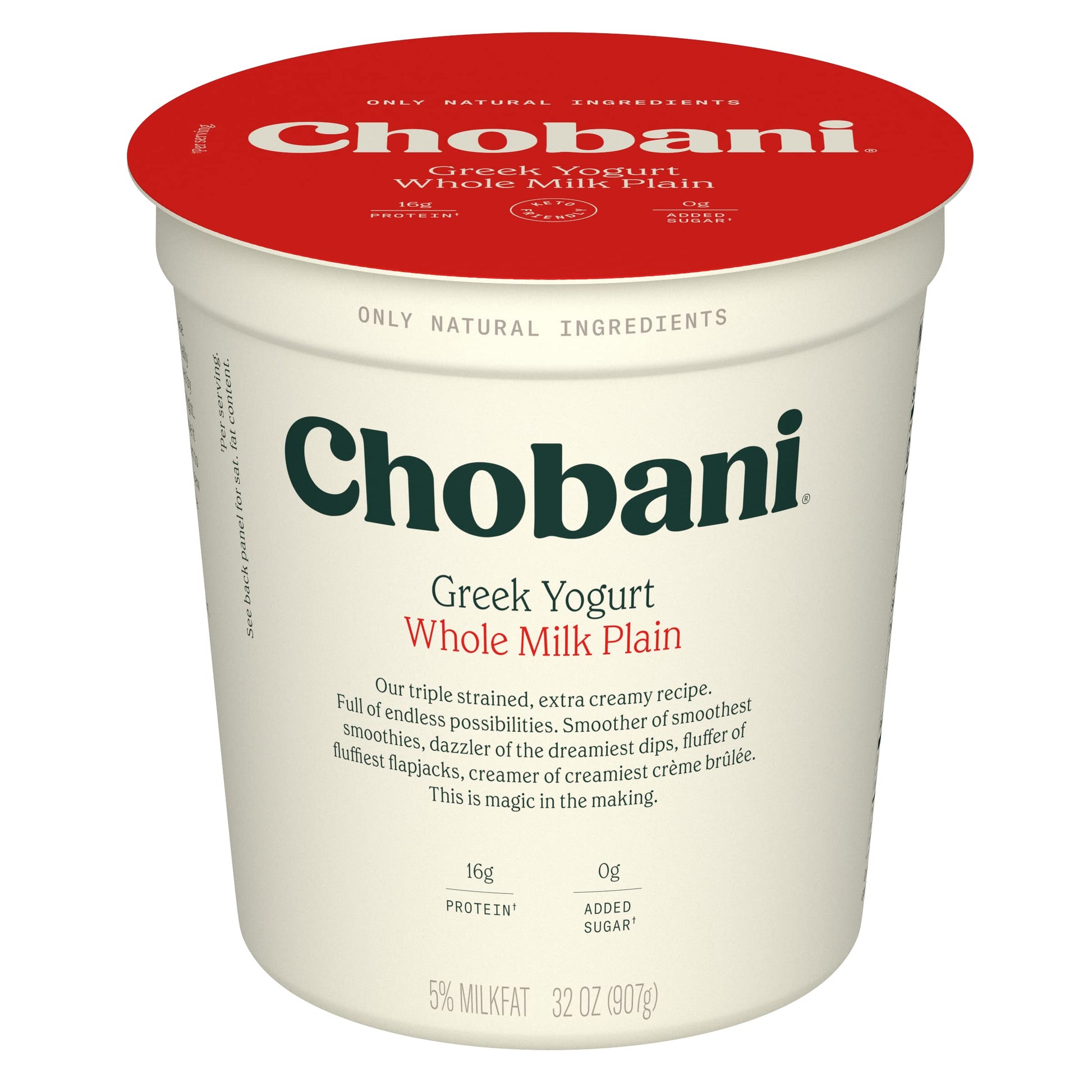 Chobani Whole Milk Plain Greek Yogurt 32oz