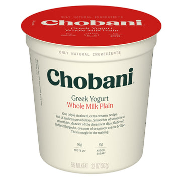 Chobani Whole Milk Plain Greek Yogurt 32oz