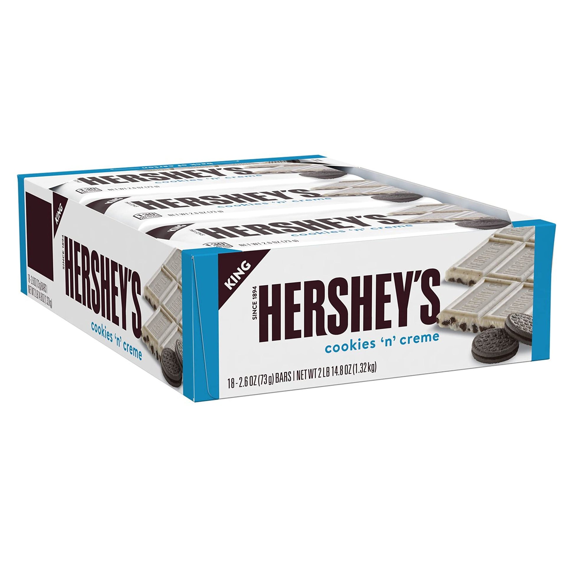 Hershey'S Cookies 'N' Creme King Size Candy, Bulk, Individually Wrapped, 2.6 Oz Bars (18 Count)