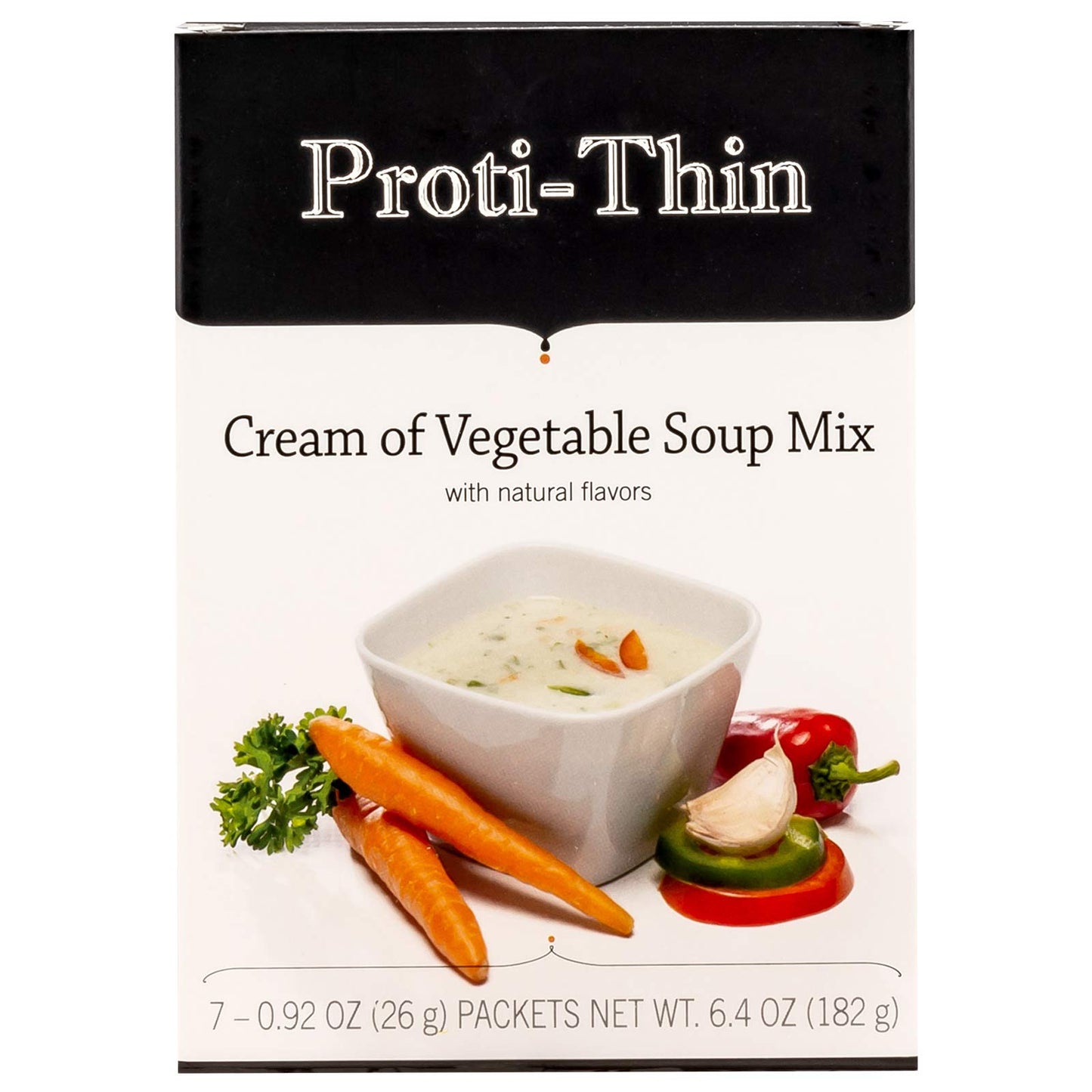 Proti-Thin High Protein Cream Of Vegetable Soup, Healthy Instant Diet Soup Mix, 15G Protein, Low Calorie, Low Carb, Low Fat, Gluten-Free, Keto Friendly, Ideal Protein Compatible 1 Pack Of 7 Servings