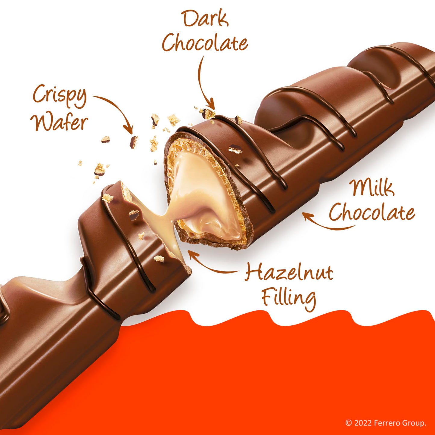 Kinder Bueno Milk Chocolate And Hazelnut Cream, Bulk 8 Pack, 4 Bars Per Pack, Individually Wrapped Chocolate Bars, 3 Oz Each