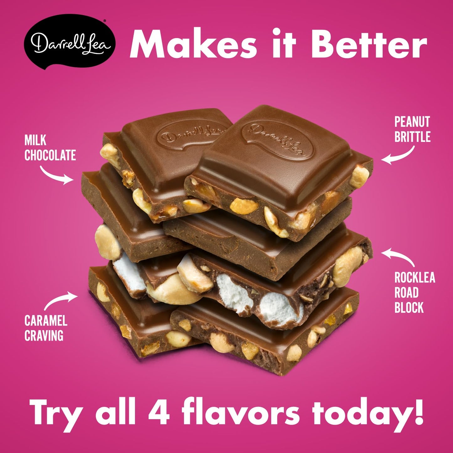 Darrell Lea Caramel Craving Chocolate Bar, Premium 6.4 Ounce Chocolate Bar Filled With Caramel Fudge & Caramel Chips | 100% Sust