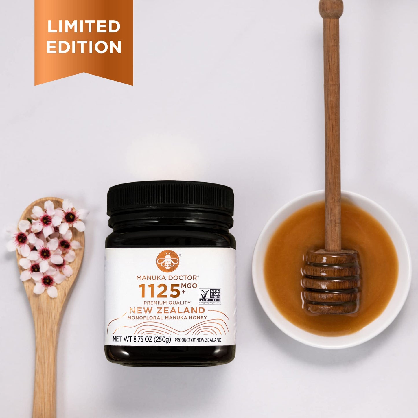 MANUKA DOCTOR - MGO 1125+ Manuka Honey Monofloral  100% Pure New Zealand Honey. Certified. Guaranteed. RAW. Non-GMO (8.75 oz)