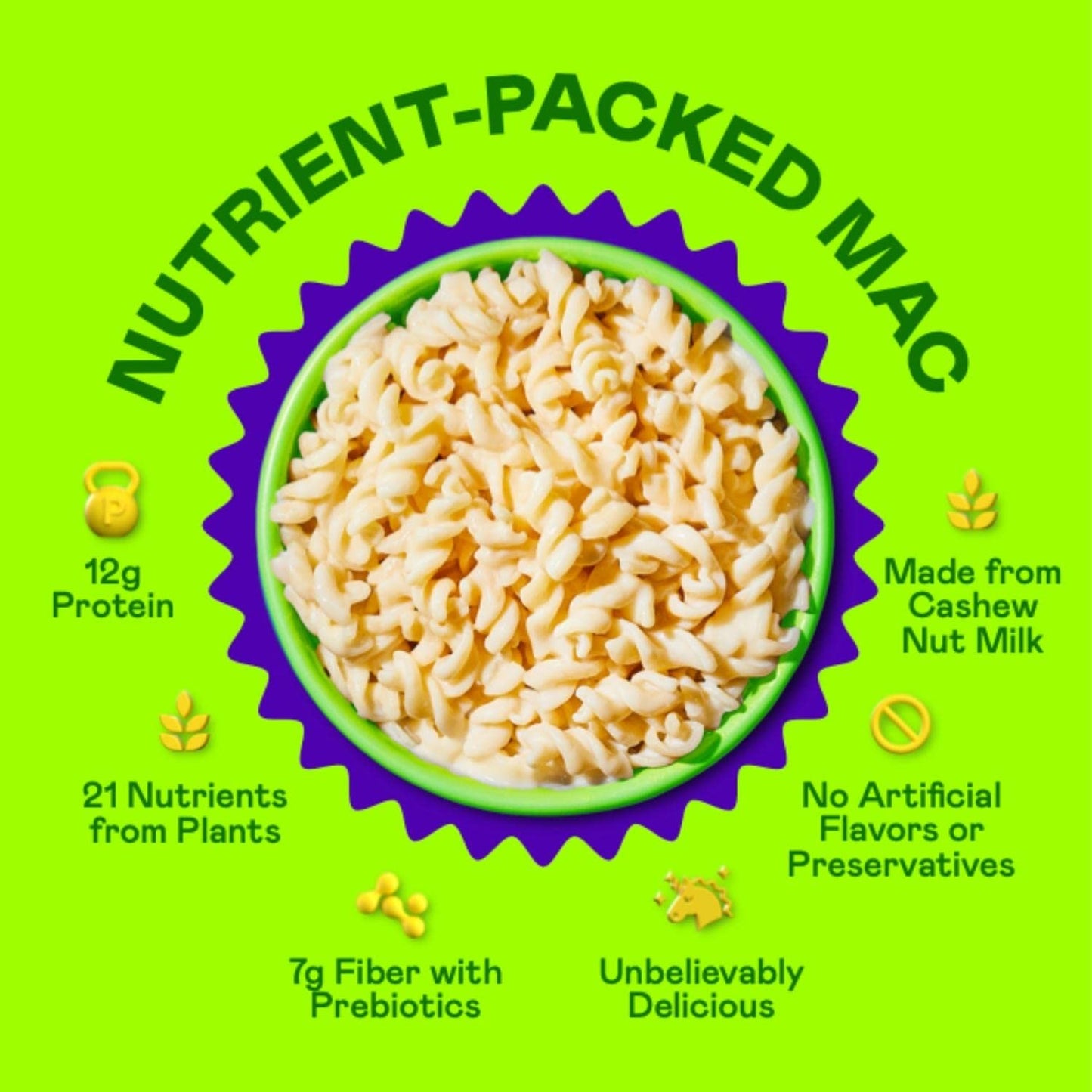 Goodles Vegan Is Believin’ Mac & Cheese 12-Pack - 12g Protein, 7g Fiber, 21 Nutrients, Kosher, Clean Label Certified
