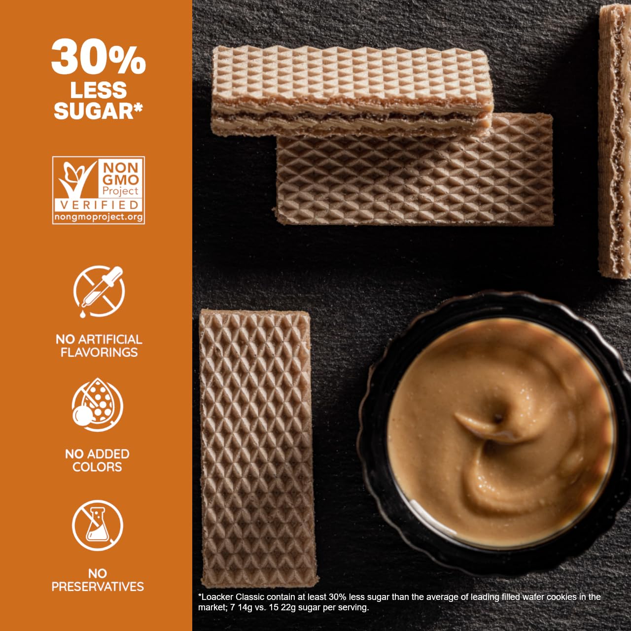 Loacker Classic Peanut Butter Wafers - Premium Crispy Wafer Cookies With Peanut Butter Cream Filling - Multipack Of 12 Snack Packs - Non-Gmo - Creamy Pb - 45G/1.59Oz, Pack Of 12