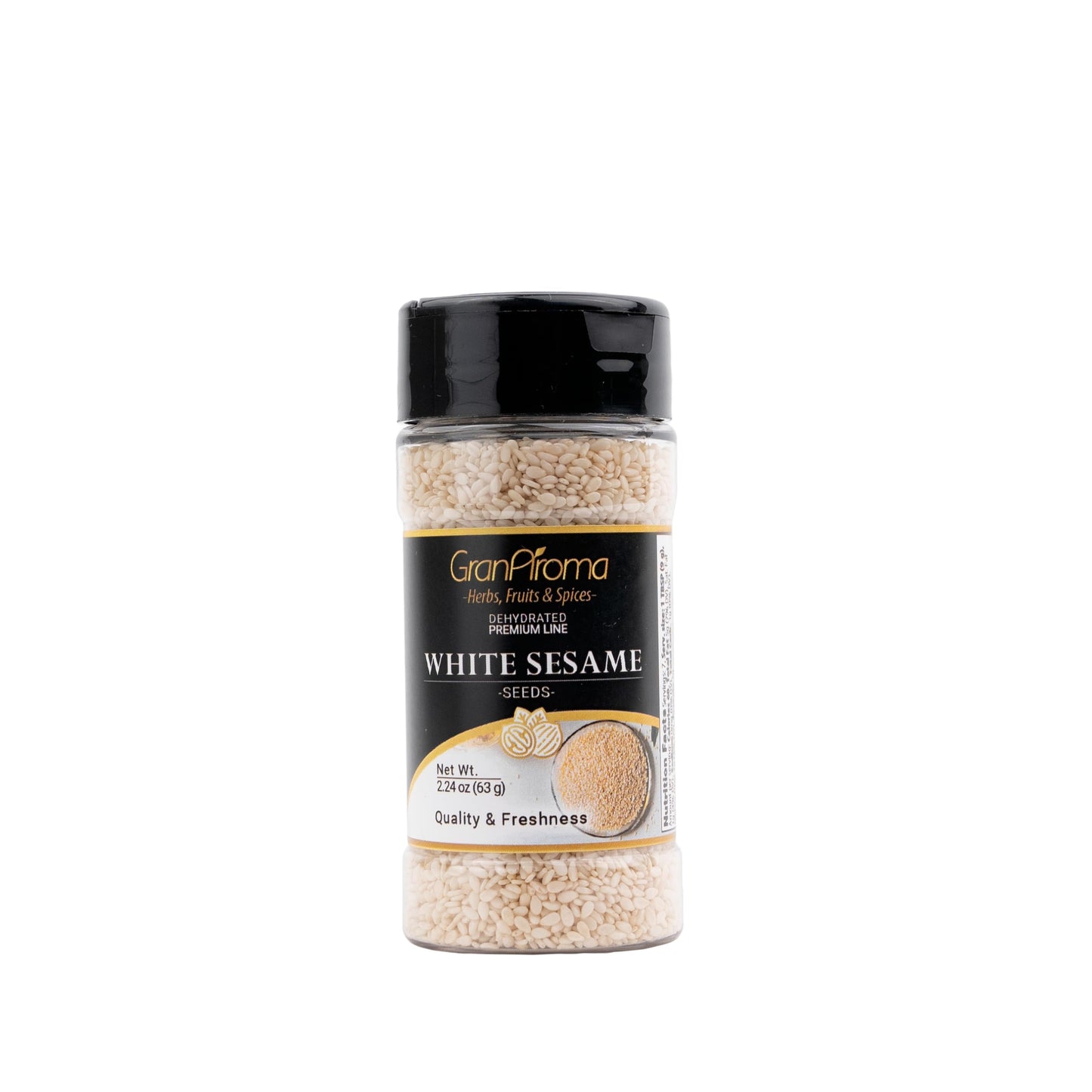 GranAroma White Sesame Seeds, Garnish & Seasoning, Versatile Seeds, Nutty Flavor (2.24 Ounce)