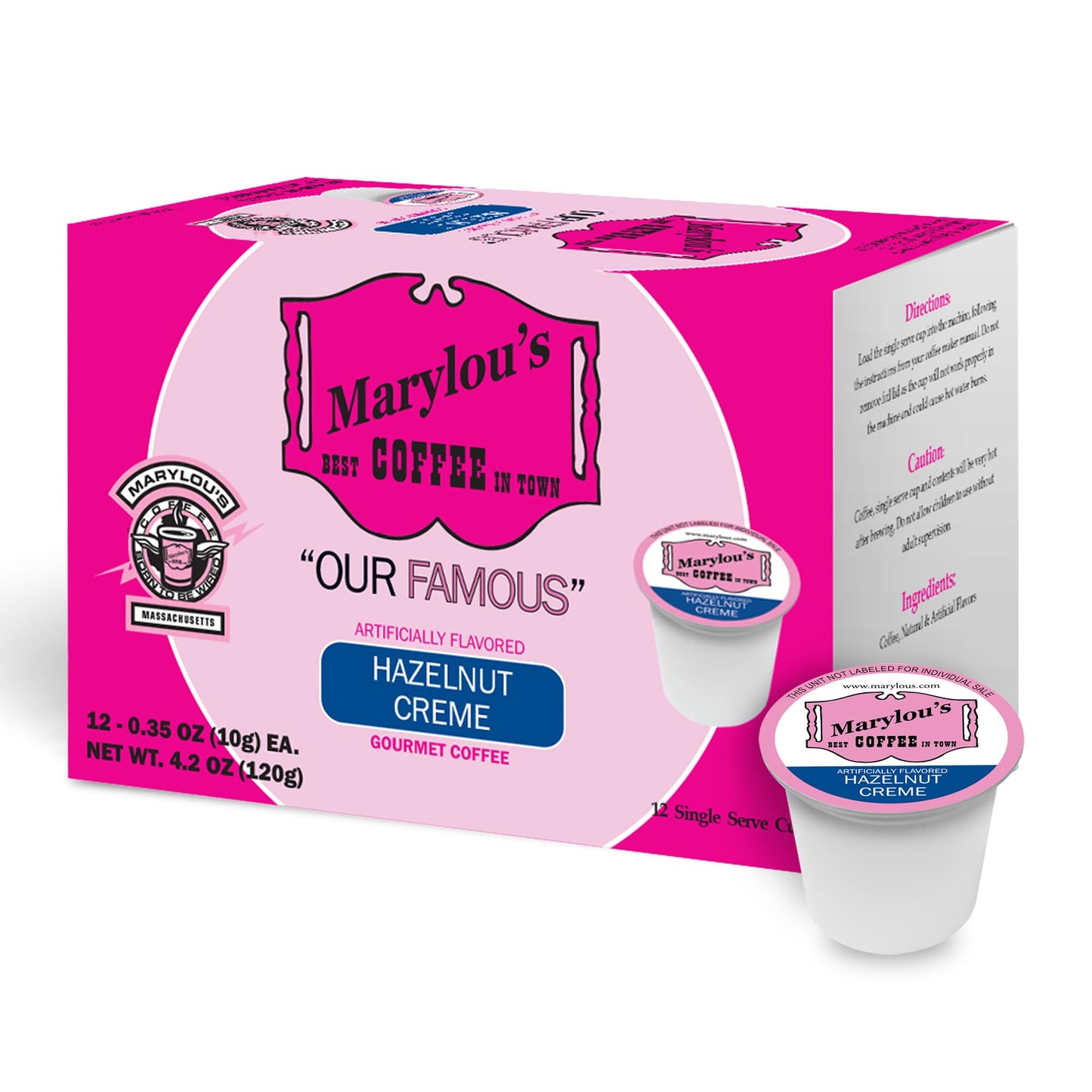 Marylous Hazelnut Creme Coffee Pods – Gourmet Single Serve for Keurig – 12 Count