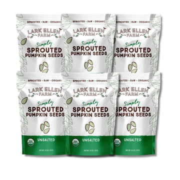 Lark Ellen Farm Sprouted Organic Pumpkin Seeds, Raw, Unsalted, Vegan, Gluten-Free, 14 oz, 6-Pack