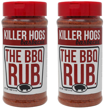 Killer Hogs The Bbq Rub Pack Of 2 Bottles | Championship Grill Seasoning For Beef, Steak, Burgers, Pork, And Chicken | Contains Two 11 Ounce Bottles (2-Pack)